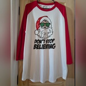 Red and White Santa Graphic Shirt